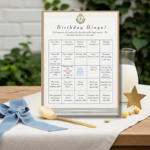 Space  Birthday Find Guest Bingo game card