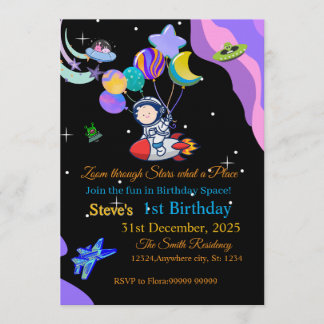Space Birthday Invitation Card | Any Kid's Age