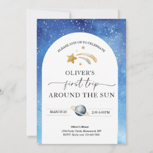 Space Birthday Invitation   First Trip Birthday