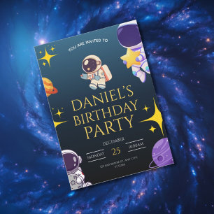 Space Birthday Invitation for Kids,