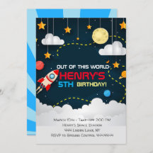 Space Birthday Invitation Outer space