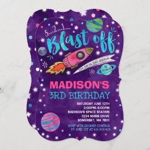Space Birthday Invitation Outer Space Party