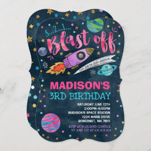 Space Birthday Invitation Outer Space Party