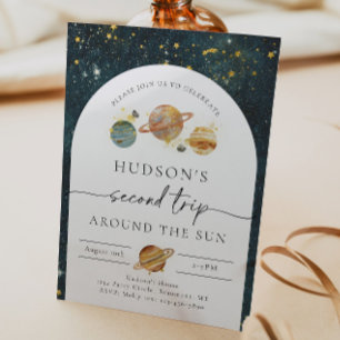 Space Birthday Invitation   Second Trip Birthday