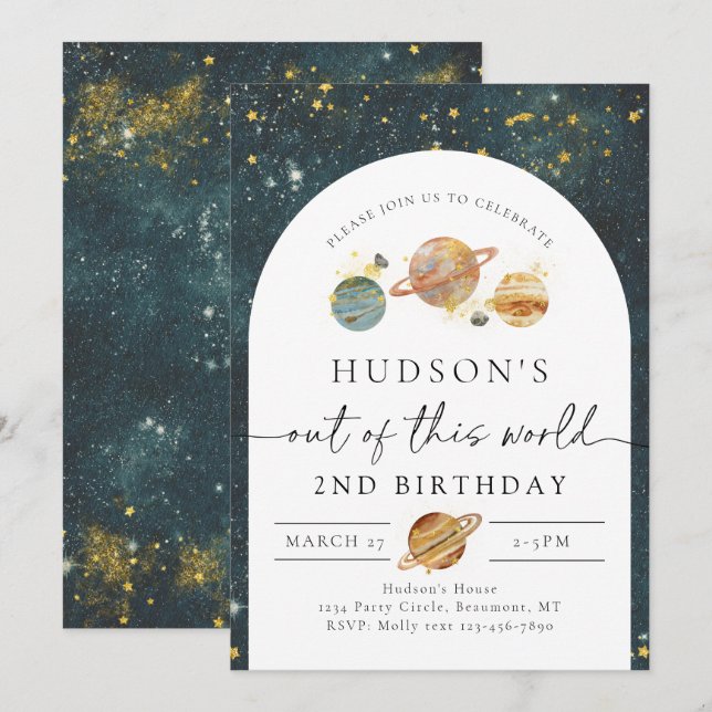 Space Birthday Invitation | Space Birthday (Front/Back)