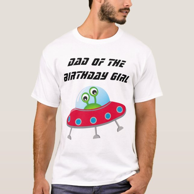 Space Birthday Party Dad T-Shirt (Front)
