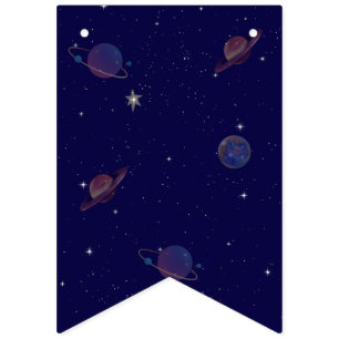 Space Birthday Party Decor Astronaut Galaxy Them Bunting