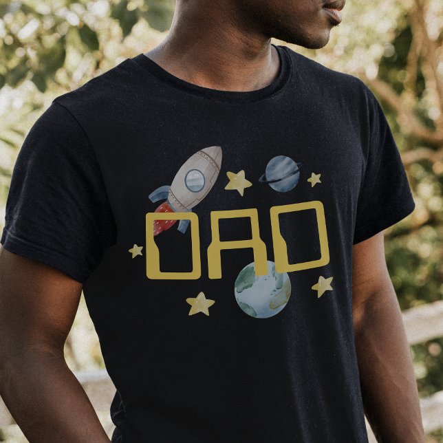 Space Birthday Party First Trip Around The Sun Dad T-Shirt (Space Birthday Dad Tshirt)
