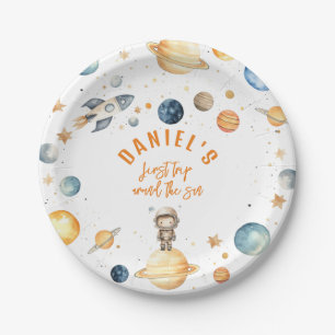 Space Birthday Party First Trip Around The Sun Paper Plate