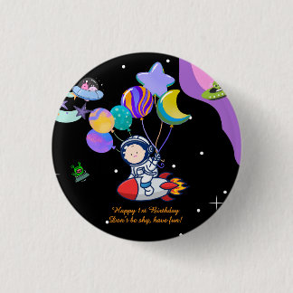 Space Birthday Party | Galaxy Theme Decor 3 Cm Round Badge