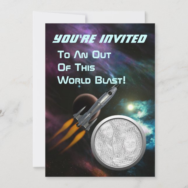 Space Birthday Party Invitation (Front)