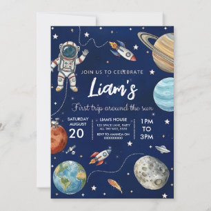 Space Birthday Party Invitation Galaxy Invite Spac