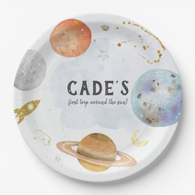 Space birthday plate (Front)