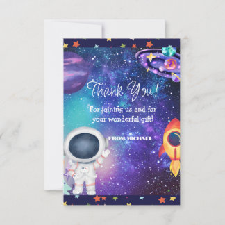 Space Birthday Thank You Card