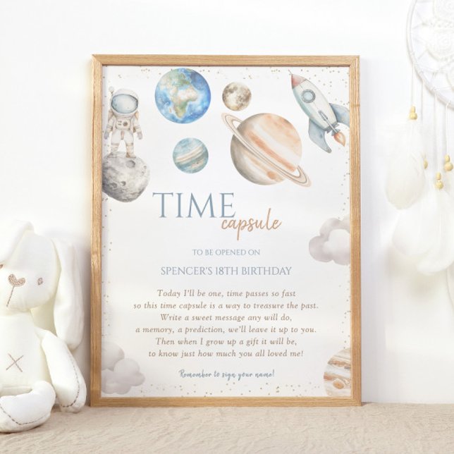 Space Birthday Time Capsule Rocket Galaxy Poster (Creator Uploaded)