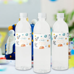 Space Birthday Water Bottle Label