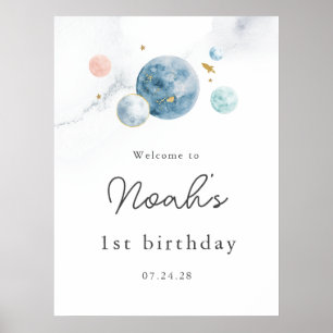 Space Birthday Welcome Sign