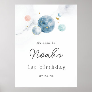 Space Birthday Welcome Sign