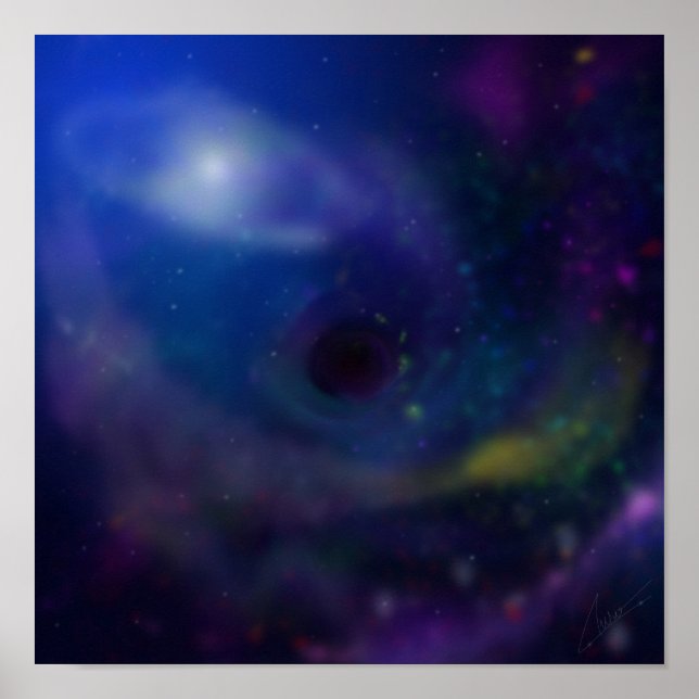 Space Black Hole Digital Painting  Poster (Front)