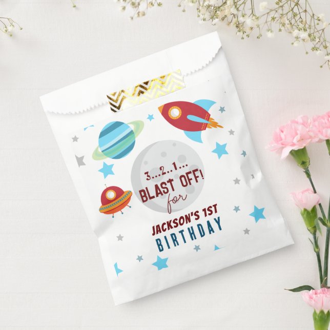 Space Blast Off 1st Birthday  Favour Bags (Sealed)