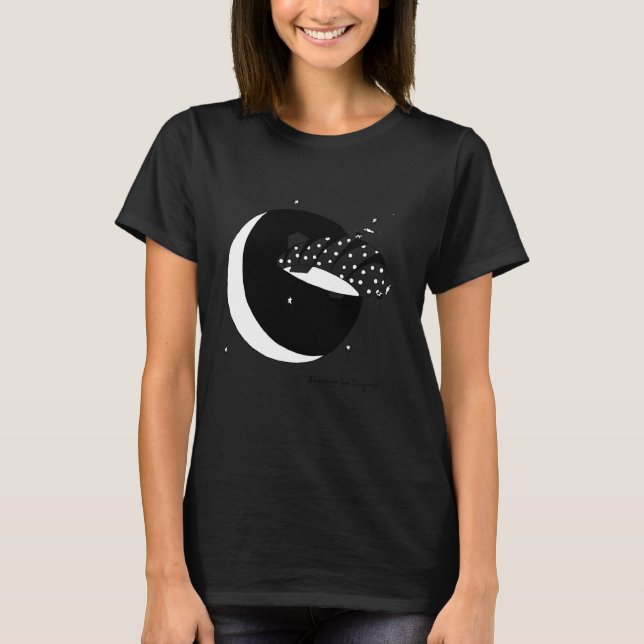 Space Blimp Crescent Moon Cows (Colour Options Ava T-Shirt (Front)