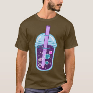 Space Boba Tea Bubble Tea Anime Japanese Kawaii Cu T-Shirt