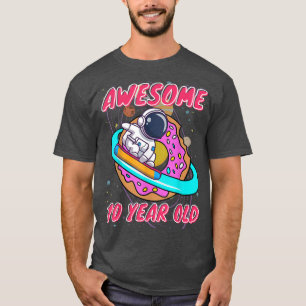 Space Boy Astronaut Awesome at 10 Years Old Birthd T-Shirt