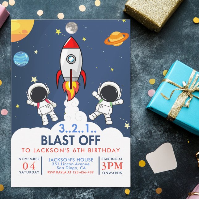Space Boy Birthday Invitation (Creator Uploaded)