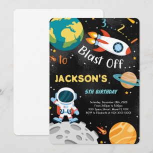 Space Boy Birthday Invitations