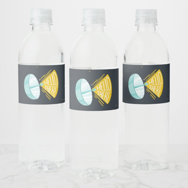 Space Boy Birthday Water Bottle Label (Bottles)