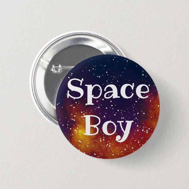 Space Boy Customizable Galaxy Identity 6 Cm Round Badge (Front & Back)