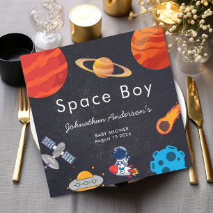 Space Boy Planets Cute Astronaut Baby Shower Napkin