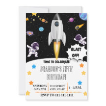 Space Boys Birthday Invitation