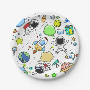Space Boy's Birthday Party Paper Plate