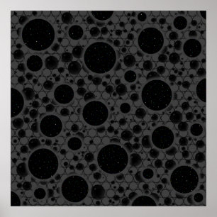 Space Bubble Spots - Black Poster