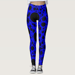 Space Bubble Spots - Blue Leggings
