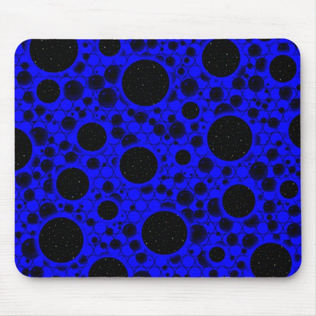 Space Bubble Spots - Blue Mouse Mat (Front)