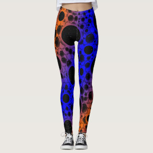 Space Bubble Spots - Blue/Orange Leggings