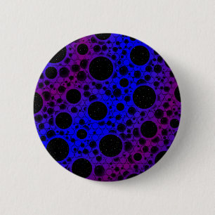 Space Bubble Spots - Blue/Purple 6 Cm Round Badge