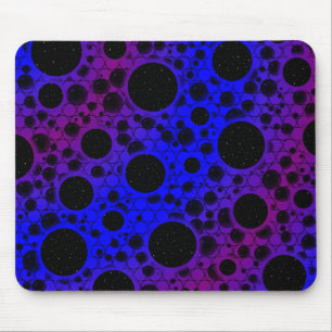 Space Bubble Spots - Blue/Purple Mouse Mat