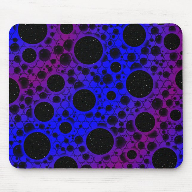 Space Bubble Spots - Blue/Purple Mouse Mat (Front)