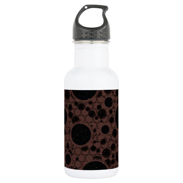 Space Bubble Spots - Brown 532 Ml Water Bottle (Front)