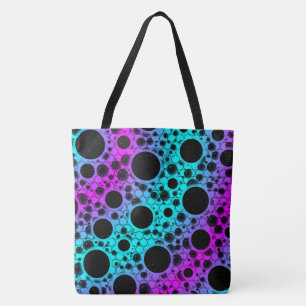 Space Bubble Spots - Cyan/Pink Tote Bag