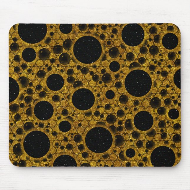 Space Bubble Spots - Glitter Orange Mouse Mat (Front)