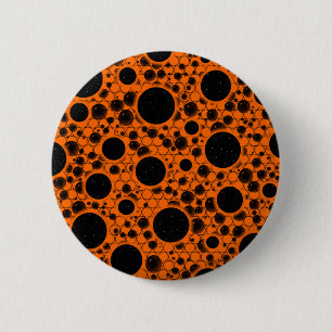 Space Bubble Spots - Orange 6 Cm Round Badge
