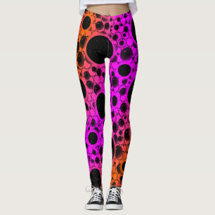 Space Bubble Spots - Pink/Orange Leggings