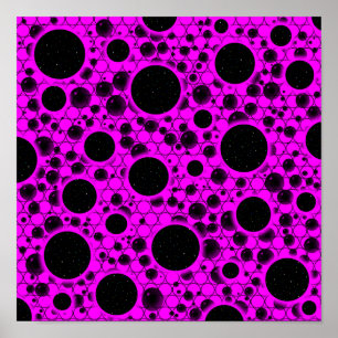 Space Bubble Spots - Pink Poster