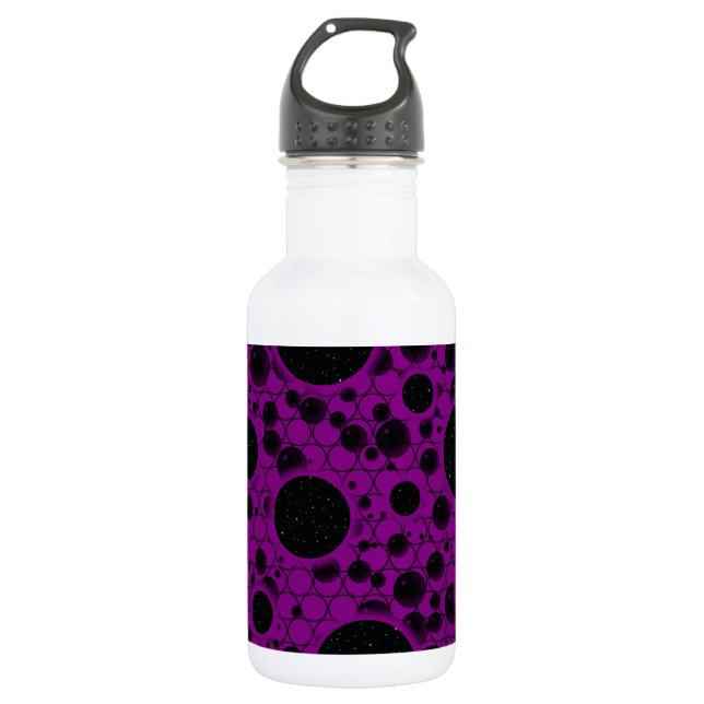 Space Bubble Spots - Purple 532 Ml Water Bottle (Front)
