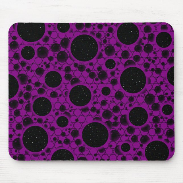 Space Bubble Spots - Purple Mouse Mat (Front)