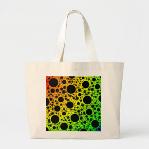 Space Bubble Spots - Rainbow ROYGB Large Tote Bag